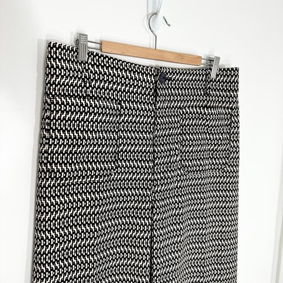 Anthropologie Maeve Colette Cropped Wide Leg Pants | Black‎ White Print | SZ 33T - Picture 6 of 13